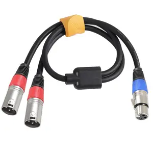 Personnalisation de câbles XLR femelle 3 broches vers double XLR mâle Connecteur vers câble d'extension de microphone mâle 3 pôles pour haut-parleur audio
