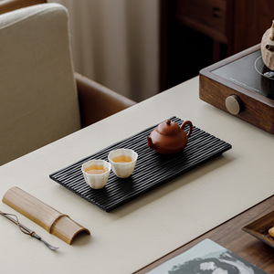 Guanlan Walnut Wood Carbonized <b>Tea</b> <b>Tray</b> Rectangular Flat Heat Resistant For Kung Fu <b>Tea</b> Home Use - Product Image 1