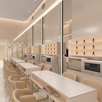 M & S Ensemble complet personnalisé pour salon de manucure et de manucure, salon de coiffure de luxe, design d'intérieur de magasin d'ongles, meubles de vitrine pour magasin d'ongles à vendre