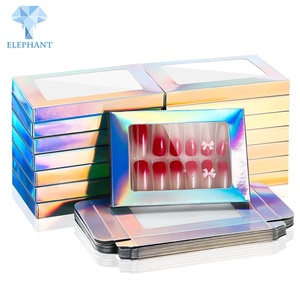 Wholesale Custom Private Label Glitter Rose Gold Glitter Pink Nails and False Eyelash Box Packaging - Product Image 5