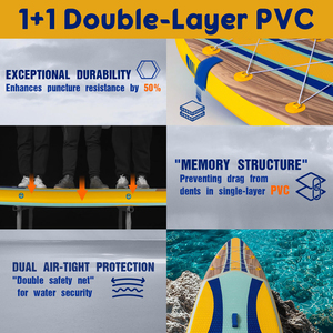 Planche à pagaie gonflable avec accessoires de planche à pagaie SUP de qualité supérieure, plate-forme EVA antidérapante pour tous les niveaux de compétence - Product Image 5