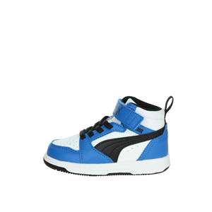 For Kids Lace-<b>Up</b> Sneakers White Blue High Top Cushioned Chunky Shoes for <b>Boys</b> - Product Image 1