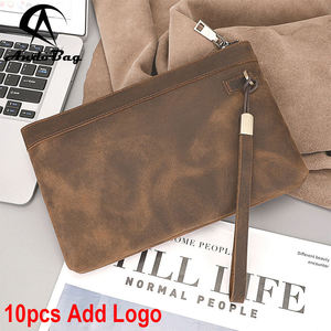 Andong RFID Business Clutch Bag <b>for</b> <b>Men</b> Genuine Cowhide Fashion Handbag Retro Big <b>Long</b> <b>Wallet</b> Crazy Horse Leather Man Purse - Product Image 1