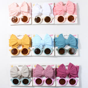 어린이 머리띠와 안경 세트, 아기 선글라스와 머리띠 투피스 세트, 유아용 스카프와 차양 안경 조합 - Product Image 1