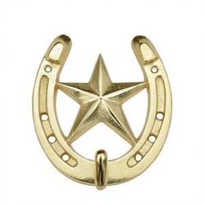 High Grade Cast Aluminium Horse <b>Shoe</b> Star Hook Decorative Personalized Key Towel <b>Holder</b> Gold Plated Fine Quality Metal Wall Hook - Product Image 1