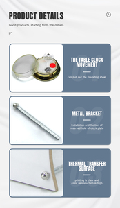 Tùy chỉnh kích thước lớn dễ thương động vật hình dạng đặc trưng MDF Máy tính để bàn đồng hồ gỗ in ấn hình ảnh kỹ thuật số thăng hoa trống - Product Image 4