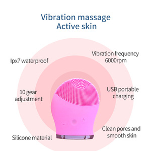 Handheld Facial Cleansing Device 10-Step Adjustable <b>Silicone</b> Deep Clean IPX7 Waterproof Bath Shower Skin Care Beauty <b>Tool</b> - Product Image 1