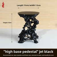 Support de fleurs en résine de style chinois moderne, base irrégulière, motif grain de bois, ornements en plastique imitation jade