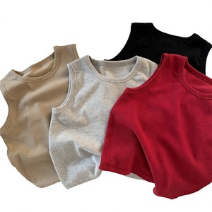 Nuovo Arrivo: T-shirt Senza Maniche a Costine in Cotone Tinta Unita per Adulti e Bambini - Top Estivo Carino per Papà e Ragazzi - Product Image 1