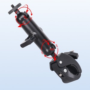 Rotation personnalisée double rotule Double douille bras pince support de fixation moto vélo <span class=keywords><strong>guidon</strong></span> Clip pour <span class=keywords><strong>Gopro</strong></span> Hero Holder - Product Image 4
