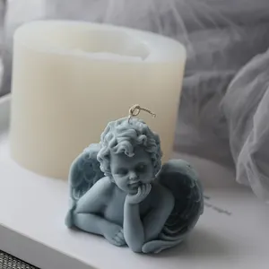 J125 домашний декор ручной работы пластырь глина Форма 3D Ангел детская свеча силиконовая форма