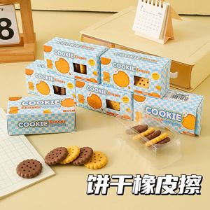 Borrador con forma de galleta simulada, paquete de 5 unidades para estudiantes, útiles escolares - Product Image 1