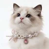 Colliers en perles incrustées de diamants pour animaux de compagnie, en gros, en stock, style chic de célébrité, accessoires à motif géométrique pour chats et chiens, tailles plus grandes