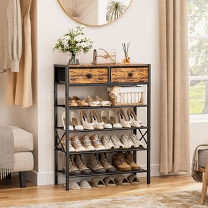SENYU Zapatero Metálico Desmontable de Cuatro Niveles, Mueble de Almacenamiento Moderno y Minimalista para Entrada, Organizador con Cajones para Sala de Estar/Comedor - Product Image 5