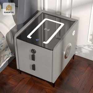 โต๊ะข้างเตียงอัจฉริยะ HarmTai พร้อมที่ชาร์จไร้สายและท็อปกระจก - Product Image 3
