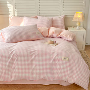 Juego de Ropa de Cama 100% Algodón Suave como una Nube, Estilo Años 60, con Lazos en las Esquinas y Funda de Almohada con Cierre de Sobre, Diseño Duradero - Product Image 1