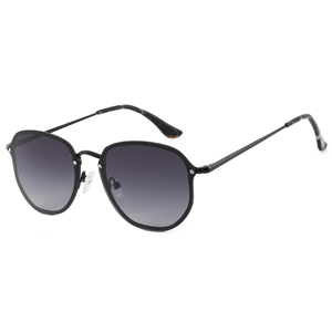 Gafas de sol polarizadas con montura metálica, lentes degradadas, UV400, forma redonda, para mujer, uso al aire libre - Product Image 4