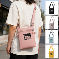 Sac bandoulière Qetesh 2026 style coréen en nylon résistant aux éclaboussures, petite pochette de cou pour téléphone, pochette à monnaie pour le sport, la course à pied, pour femmes