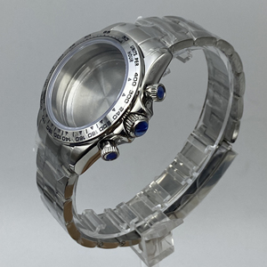 39mm 316L Stainless Steel <b>Watch</b> <b>Case</b> & Strap with Sapphire Crystal Compatible with VK63 Quartz Movement - Product Image 3
