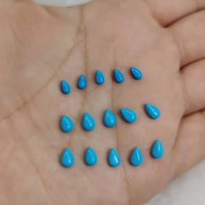 3X4 3X5 4X6 6X8Mm Peren Vorm Water Druppel Vorm Puur Blauw <span class=keywords><strong>Turquoise</strong></span> Steen Plat Rug Cabochons Kralen Voor Diy Sieraden Bevindingen - Product Image 2