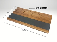 Rectangle Acacia Bois Planche De Vol Vin Bière Cocktail Plateau De Dégustation Bois et Ardoise Planche De Service Maison Bar Décoration Plateau