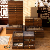 Boîte de rangement à bijoux de luxe en cuir exquis à 5 couches, multifonctionnelle, grande capacité, pour boucles d'oreilles, colliers, accessoires de tête