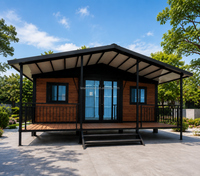 Casa Contenedor Modular Expandible con Estructura de Acero, Sala de Estar y Dormitorio, Diseño Moderno para Apartamentos, Glamping, Resorts y Villas junto al Lago