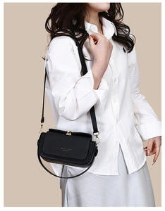 Sac à main bandoulière femme THK0387 en PU avec fermeture éclair, à la mode, à rayures, nouvelle texture, luxe léger - Product Image 2