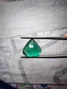 Pierre précieuse naturelle de qualité supérieure Jai Narayan Gems, taille cœur, 14 mm, 9,56 CT, pierre précieuse verte ZAM1 pour bijoux fins, bague, pendentif - Product Image 2