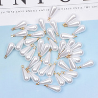 Bijoux à bricoler soi-même faits à la main accessoires de fabrication blanc goutte d'eau forme Imitation perle pendentif breloque