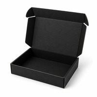 Boîte d'expédition pliable en carton ondulé noir C5 peu profonde, personnalisable, vente en gros, directement de l'usine pour le commerce de détail et l'expédition