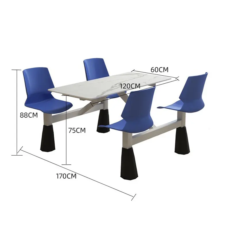 Grosir pesanan khusus Modern aluminium meja makan restoran Dan Set kombinasi kursi untuk Universitas Sekolah