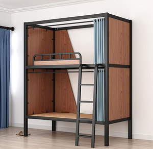 Steel and Wooden Capsule Bunk <b>Bed</b> for Adult Visitors Hostel Sleeping <b>Underbed</b> Cabinets Solid Wood Metal Twin <b>Bed</b> - Product Image 2