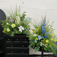 Décoration Florale Artificielle Finie pour Mariage, Composition Florale de Sol pour Fête et Événements