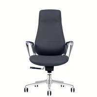 Chaise pivotante contemporaine, hauteur réglable, design luxueux, ergonomique, en cuir véritable, chaise de bureau confortable pour cadres