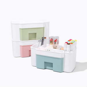 Desktop <b>Drawer</b> Organizer Plastic Cosmetic Makeup Jewelry <b>Storage</b> Box Multifunctional for Home Office - Product Image 2