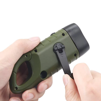 Portable Torche Soleil Flash Lumière Led Solaire Rechargeable Charge Puissance Alimenté Pratique Manivelle Camping Lampe De Poche