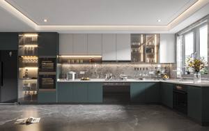 Armoires de cuisine modernes blanches sur mesure gratuites, ensemble de meubles durables avec évier et îlot de cuisine - Product Image 2