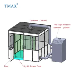 غرفة تجفيف صغيرة بعلامة تجارية TMAX (100 SF) مع دش هواء ونفق تنظيف ذاتي