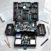 Kit d'outils à main pour la maison et la réparation automobile, boîte à outils avec clé, pince, marteau, outils pour le bricolage, le travail des métaux, la réparation mécanique BYD-379