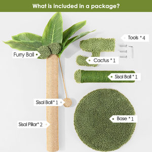 OEM varios rascador de sisal natural con juguete para gatos de bola teaser y Poste rascador para gatos de cactus nido - Product Image 2