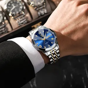 POEDAGAR Luxus Herren Armbanduhr Edelstahlband Herren Quarz Sportuhren Geschäft Wasserdichtes leuchtendes Datum Herrenuhr 810