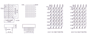 Chất lượng cao 5x7 Dot Matrix <span class=keywords><strong>LED</strong></span> hiển thị 2.54 mét chung anode/phổ biến cathode Houkem-10057-A/bởi - Product Image 6