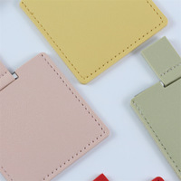 Miroir de poche en acier inoxydable, portable, résistant aux chutes, carré, sans cadre, miroir de maquillage compact personnel