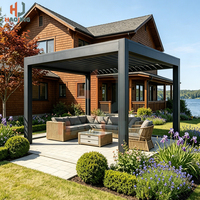 Pergola de jardin à commande intelligente, taille personnalisable, toit à lamelles réglables, imperméable, panneau LED décoratif pour garage de stationnement