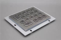 Clavier numérique en métal d'acier inoxydable de 4x4 IP65 avec la couverture imperméable de silicone pour le kiosque extérieu
