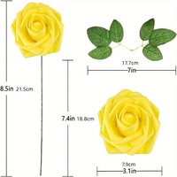 Vente en gros de 25 fleurs artificielles en mousse pour la décoration de mariage, de la maison, les cadeaux de la Saint-Valentin, les bouquets de mariée