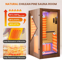 Ruang Sauna Inframerah Jauh Tunggal Modern untuk 1-2 Orang, Perakitan Mudah, Desain Khusus untuk Rumah