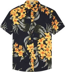 Novedades Camisa informal con estampado de moda de verano para hombre Top transpirable con cuello vuelto con estampado blanco y negro - Product Image 2