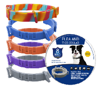 Collier pour animaux de compagnie en silicone réglable et imperméable, anti-puces et anti-tiques, à libération rapide, formule naturelle, protection de 8 mois pour chiens et chats